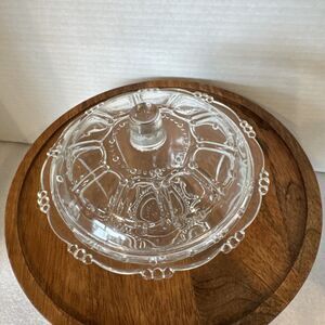 Vintage KIG Indonesia Clear Glass Candy Dish With Lid
